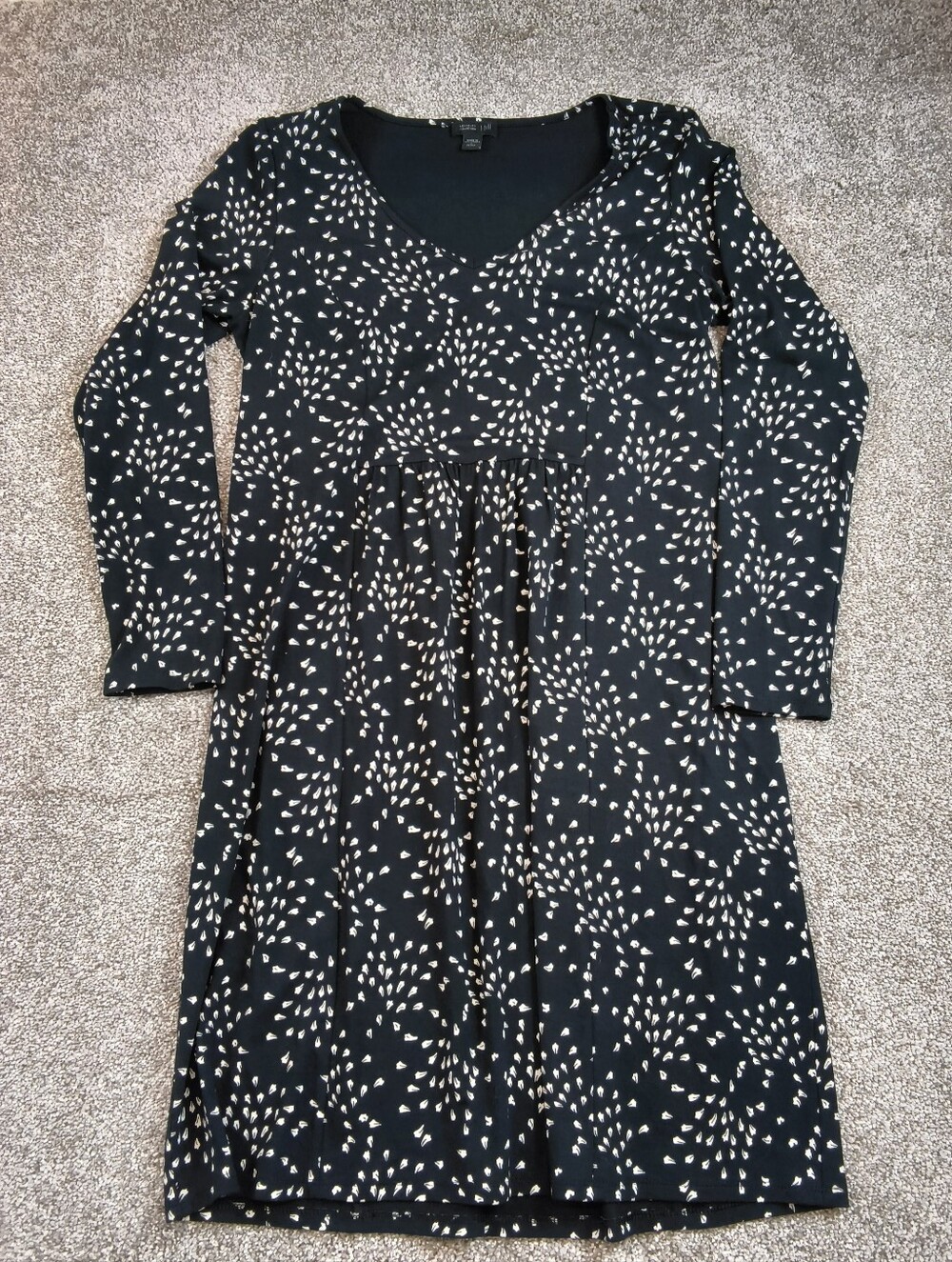 J Jill Dress Size SP Black Wearever Collection Long Sleeve Midi Soft Stretch